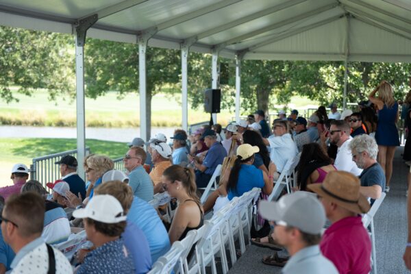 Fans watch inside Hole 17 during The Pinnacle Bank Championship