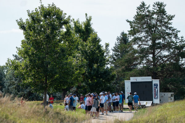 Fans spectate during The Pinnacle Bank Championship