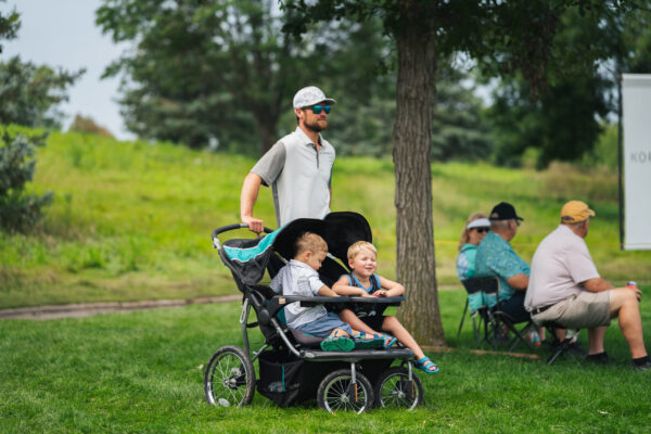 Spectators watch golf during the Pinnacle Bank Championship